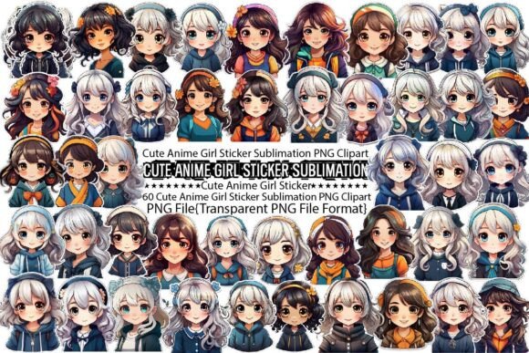 Download Cute Anime Girl Sticker Sublimation - Premium Bundle