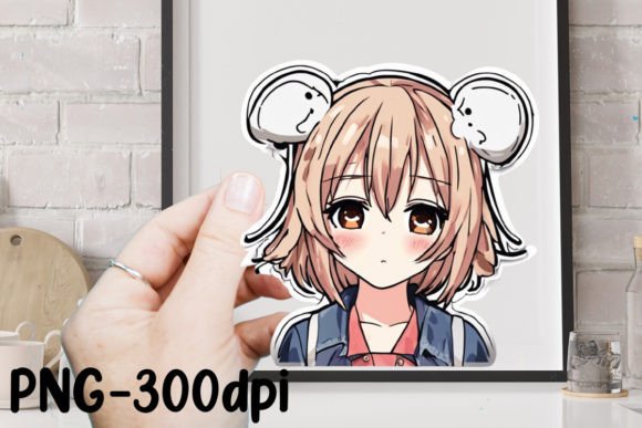 Download Cute Anime Girl Sticker Sublimation - Premium Resources