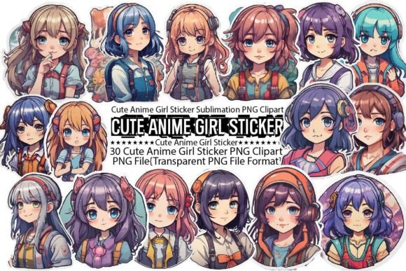 Download Cute Anime Girl Sticker Sublimation - Premium Bundle